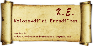 Kolozsvári Erzsébet névjegykártya